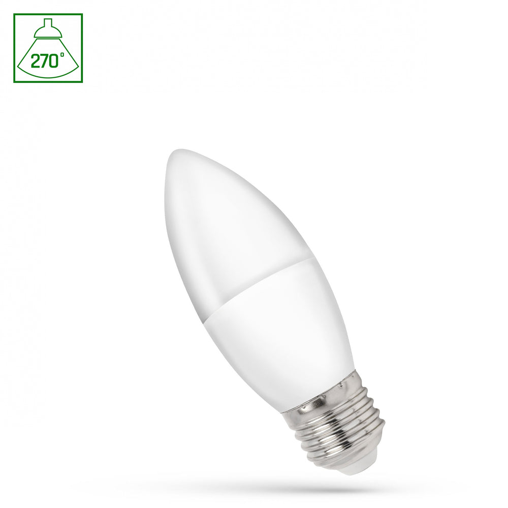 Spectrum LED kaars C37 E27 230V 1W, 4000K, 90 lumen, NW licht, 270° hoek, IP20, lange levensduur, energiezuinig