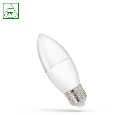 Spectrum LED kaars C37 E27 230V 1W, 4000K, 90 lumen, NW licht, 270° hoek, IP20, lange levensduur, energiezuinig