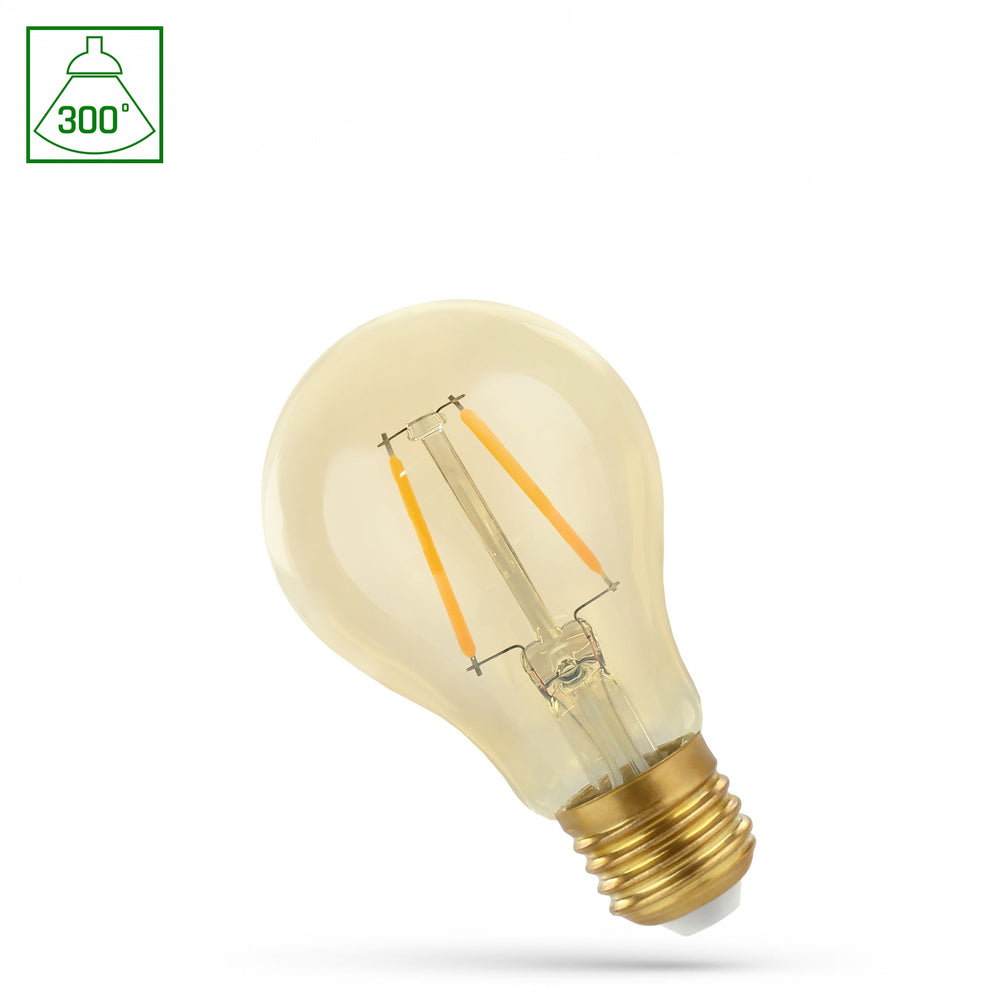 Ampoule LED Spectrum GLS E27 4.9W 230V 2400K Blanc Chaud Filament COG 490 lumens 300° Rétrofit