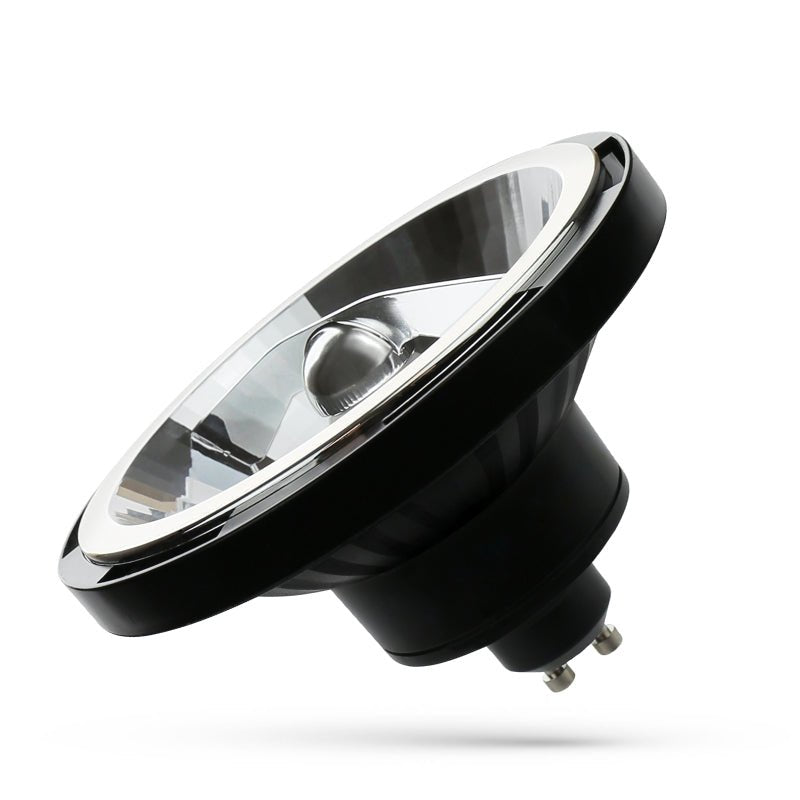 LED Spectrum AR111 GU10 12W noir, 4000K blanc neutre, 45° faisceau, 1050 lumens, CRI &gt;80, 230V, 2 ans de garantie