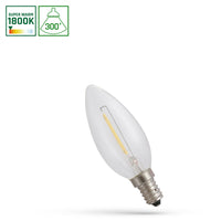Lámpara de vela led Spectrum E14 230V 1W 1800K, 60 lúmenes, haz de luz de 300°, IP20, no regulable, luz blanca cálida