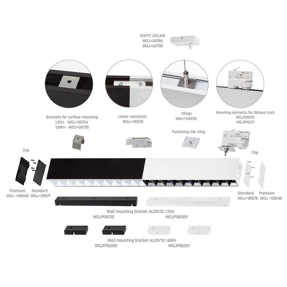 Spectrum allday inspire one 830 LED buislamp 30W zwart, 3000K, 4350 lumen, 115° oppervlak of hangend armatuur