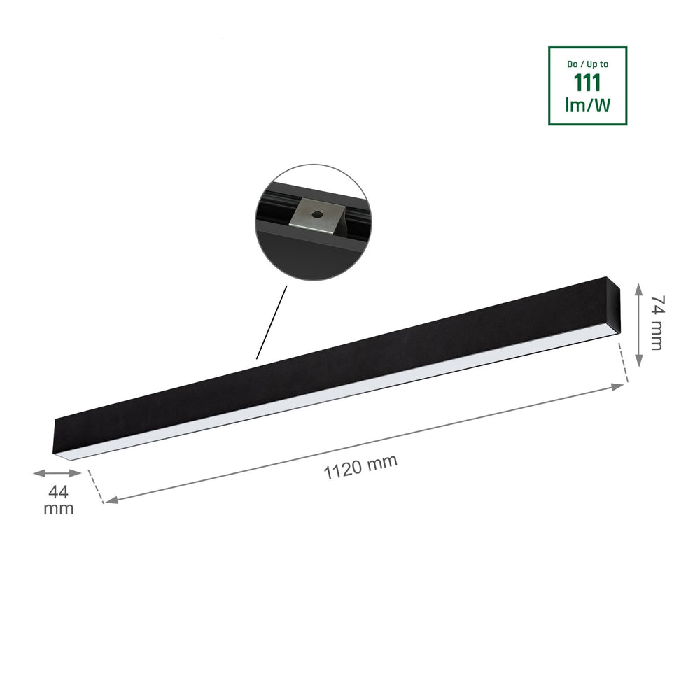 Spectrum Allday GO 36W LED lichtbalk zwart 112cm 4000K 115° hoek 4900 lumen IP20 duurzame verlichting
